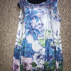 Onyx tropical sleeveless dress